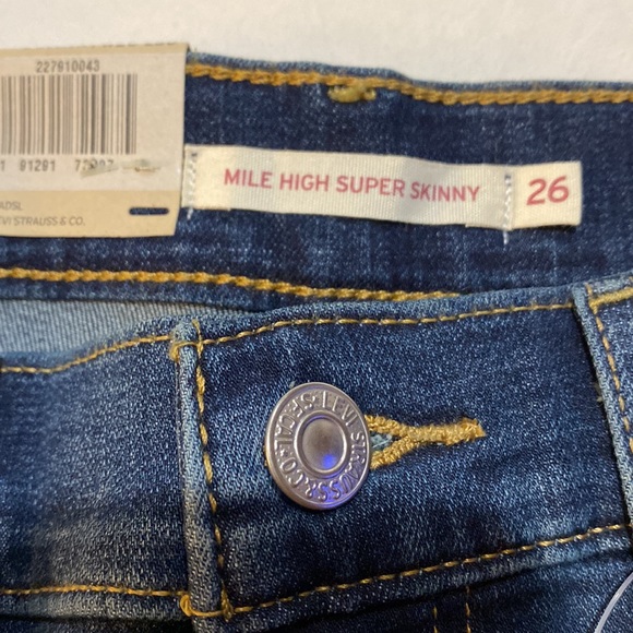 Levi’s Mile high super skinny blue jeans, 26, NWT - Picture 9 of 9